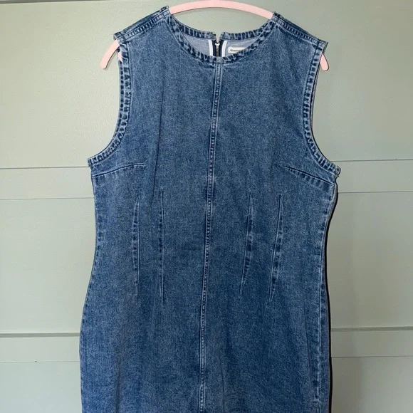 Abercrombie & Fitch Vintage Wash Denim Mini Dress - Medium Blue - Picture 1 of 3